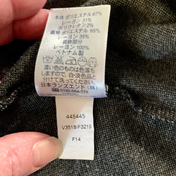 Lands End Gray Polka Dot Herringbone Pattern Dress SZ-XS - Picture 6 of 10